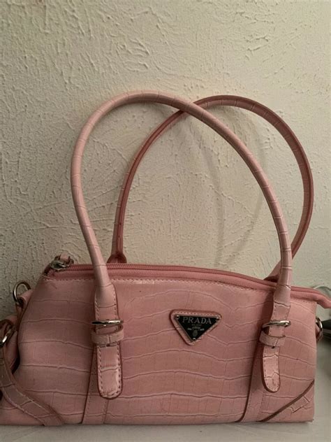 used pink prada gator akin handbag|prada purses for sale.